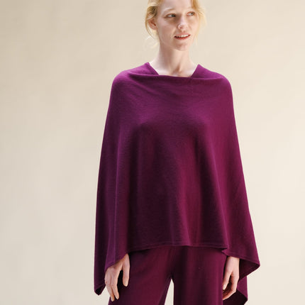 Cashmere Mix Asymmetric Poncho