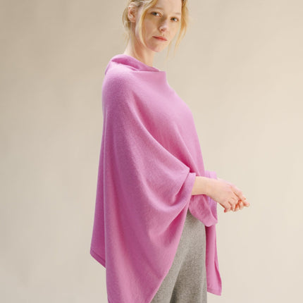 Cashmere Mix Asymmetric Poncho