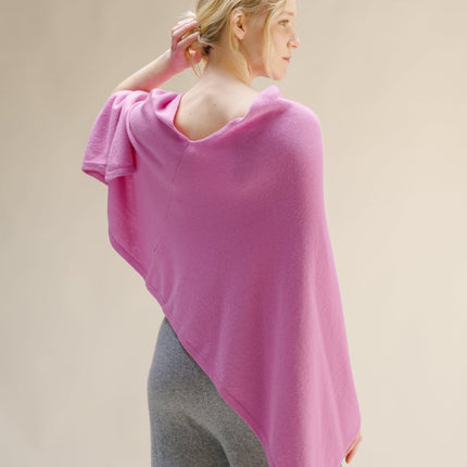 Cashmere Mix Asymmetric Poncho