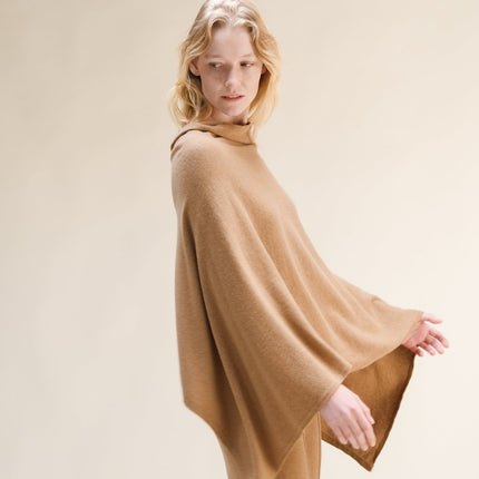 Cashmere Mix Asymmetric Poncho