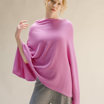 Cashmere Mix Asymmetric Poncho