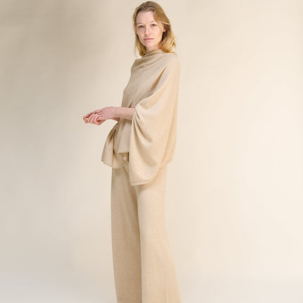 Cashmere Mix Asymmetric Poncho
