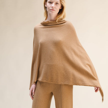 Cashmere Mix Asymmetric Poncho