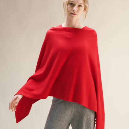Cashmere Mix Asymmetric Poncho