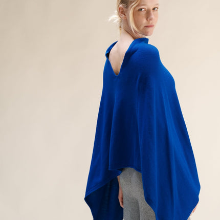 Cashmere Mix Asymmetric Poncho