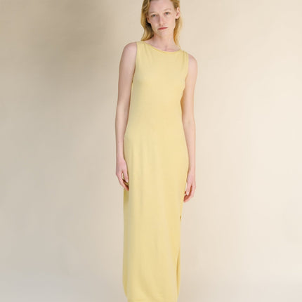 Cashmere Mix Boat Neck Sleeveless Dress (3D - Knit)