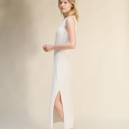 Cashmere Mix Boat Neck Sleeveless Dress (3D - Knit)