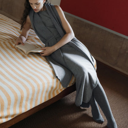 Cashmere Mix Boat Neck Sleeveless Dress (3D - Knit)