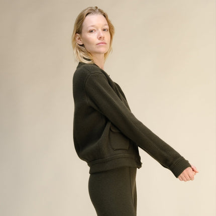 Cashmere Mix Bomber Jacket