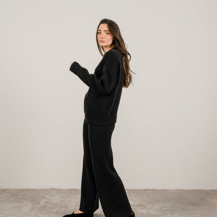 Cashmere Mix Cable Knit Sweater