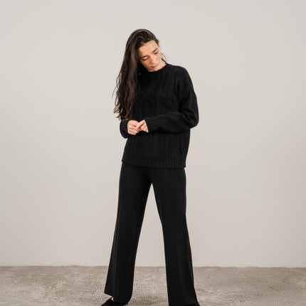 Cashmere Mix Cable Knit Sweater