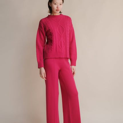 Cashmere Mix Cable Knit Sweater