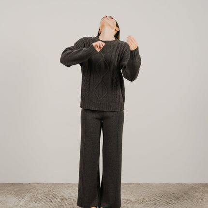 Cashmere Mix Cable Knit Sweater