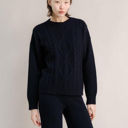 Cashmere Mix Cable Knit Sweater