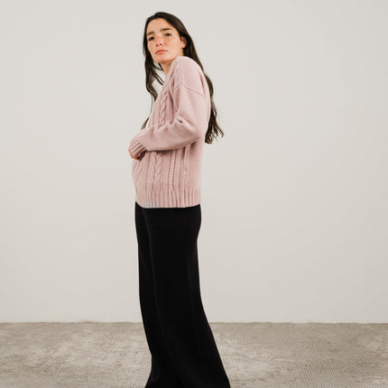 Cashmere Mix Cable Knit Sweater