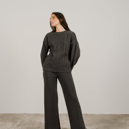 Cashmere Mix Cable Knit Sweater