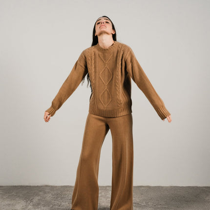 Cashmere Mix Cable Knit Sweater