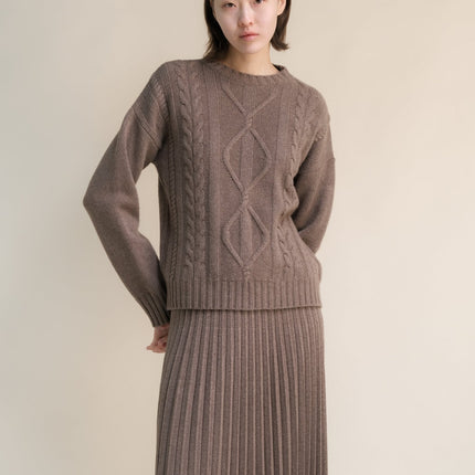 Cashmere Mix Cable Knit Sweater