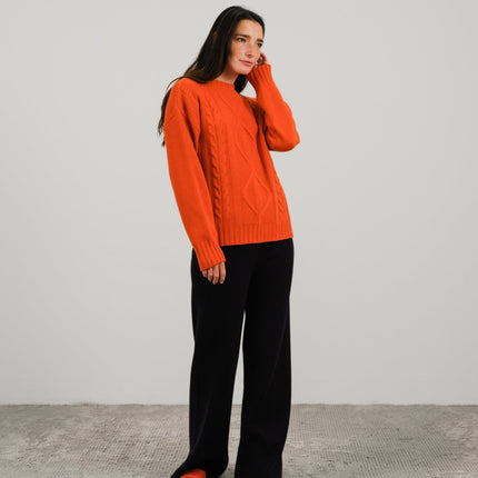 Cashmere Mix Cable Knit Sweater