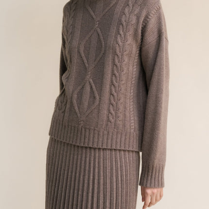 Cashmere Mix Cable Knit Sweater
