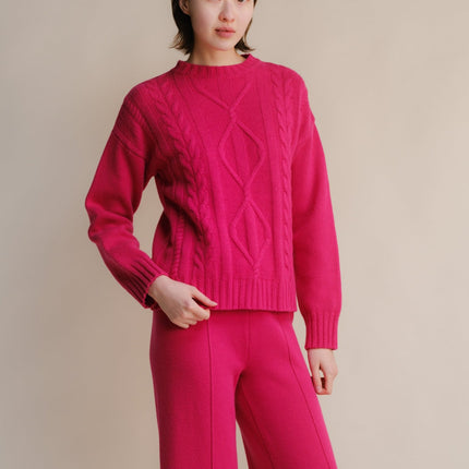 Cashmere Mix Cable Knit Sweater