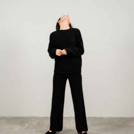 Cashmere Mix Cable Knit Sweater