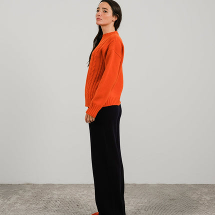 Cashmere Mix Cable Knit Sweater