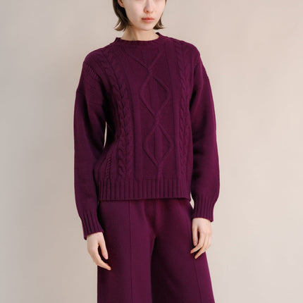 Cashmere Mix Cable Knit Sweater