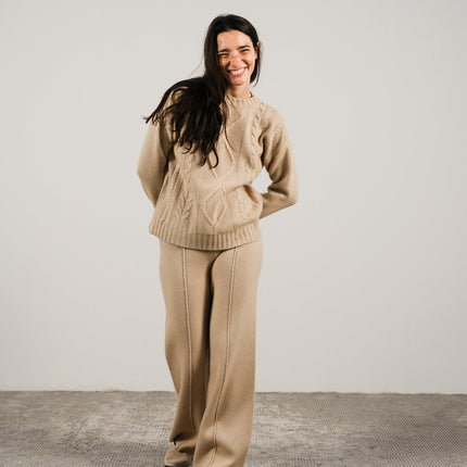 Cashmere Mix Cable Knit Sweater