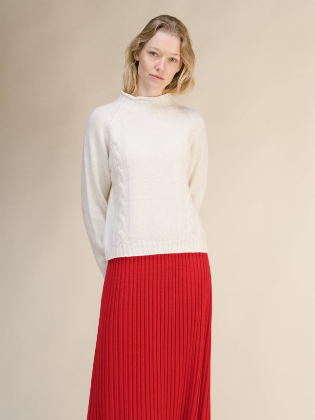 Cashmere Mix Cable "Ricciolo" Sweater (3D - Knit)