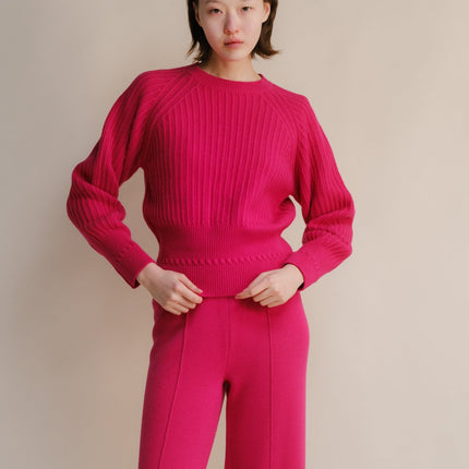 Cashmere Mix Crewneck Raglan Sweater