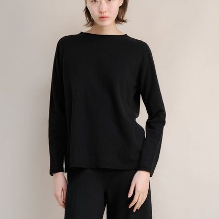 Cashmere Mix Crewneck with Curl Detail(3D - Knit)
