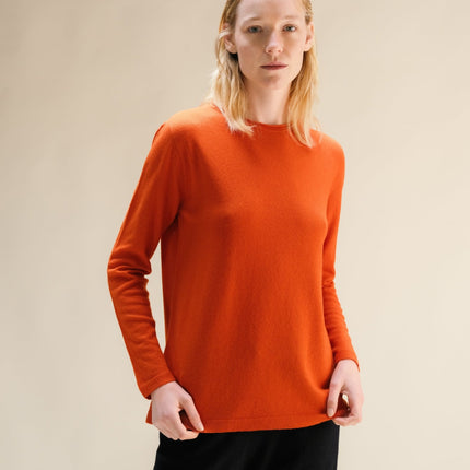 Cashmere Mix Crewneck with Curl Detail(3D - Knit)
