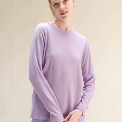 Cashmere Mix Crewneck with Curl Detail(3D - Knit)