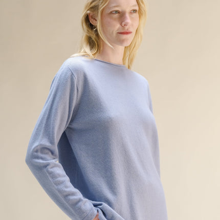 Cashmere Mix Crewneck with Curl Detail(3D - Knit)
