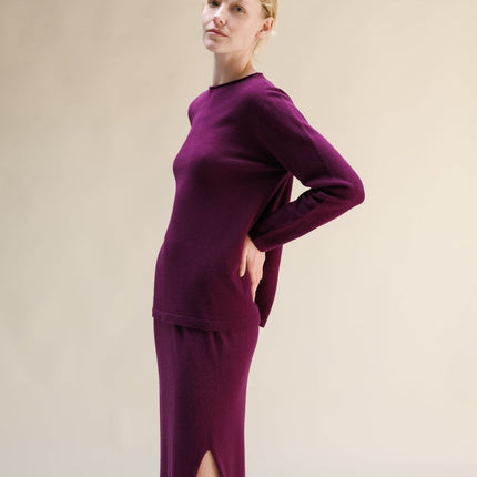 Cashmere Mix Crewneck with Curl Detail(3D - Knit)