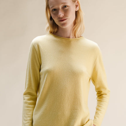 Cashmere Mix Crewneck with Curl Detail(3D - Knit)
