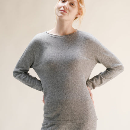 Cashmere Mix Crewneck with Curl Detail(3D - Knit)
