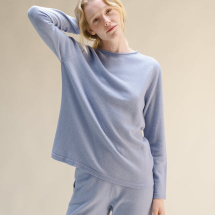 Cashmere Mix Crewneck with Curl Detail(3D - Knit)