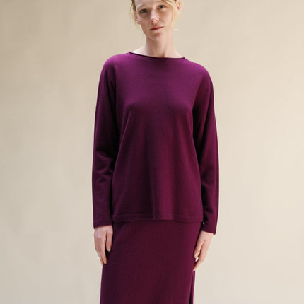 Cashmere Mix Crewneck with Curl Detail(3D - Knit)