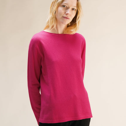 Cashmere Mix Crewneck with Curl Detail(3D - Knit)
