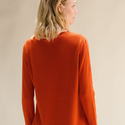 Cashmere Mix Crewneck with Curl Detail(3D - Knit)