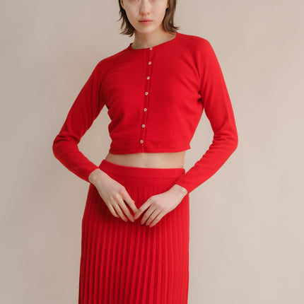 Cashmere Mix Cropped Cardigan (3D - Knit)