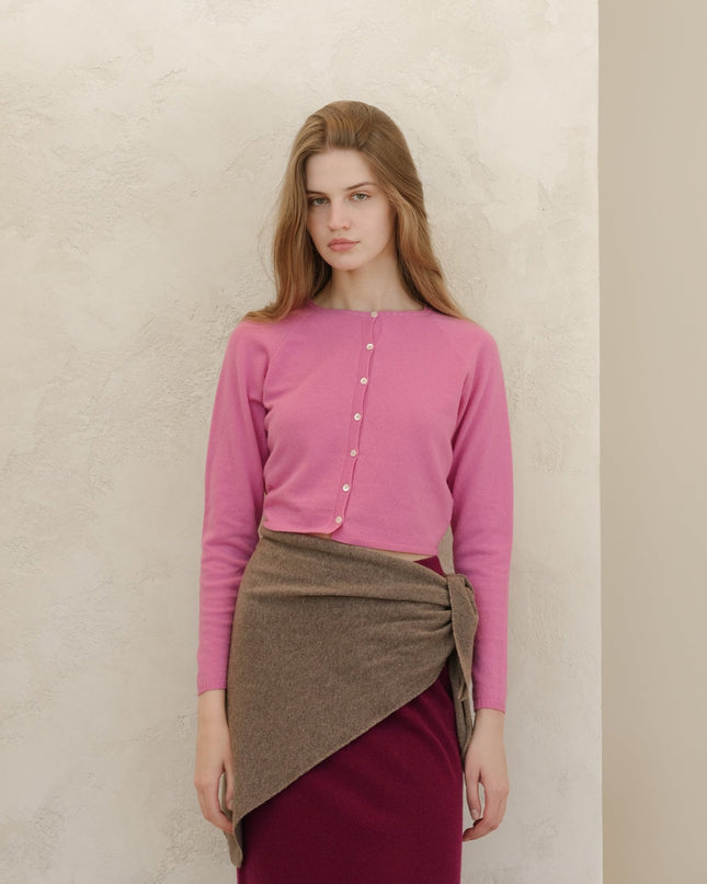 Cashmere Mix Cropped Cardigan (3D - Knit)