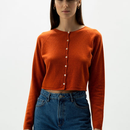 Cashmere Mix Cropped Cardigan (3D - Knit)