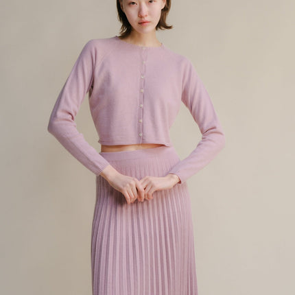 Cashmere Mix Cropped Cardigan (3D - Knit)