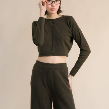 Cashmere Mix Cropped Cardigan (3D - Knit)