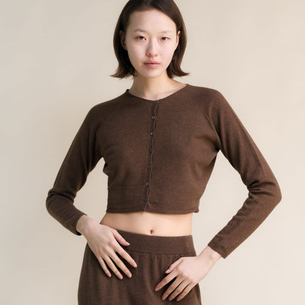 Cashmere Mix Cropped Cardigan (3D - Knit)