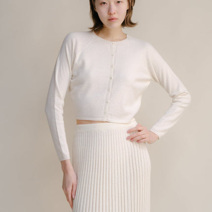 Cashmere Mix Cropped Cardigan (3D - Knit)