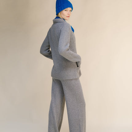 Cashmere Mix Double Breasted Knit Jacket